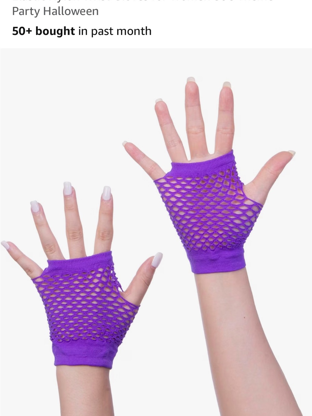 Purple Fishnet Fingerless Gloves for Women
